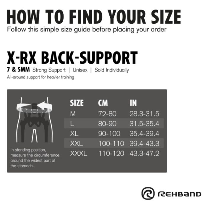 Rehband X Rx Back Support 7mm Black EliteFTS