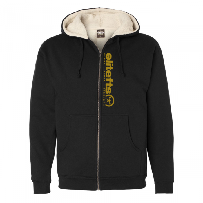 EliteFTS Tagline Vegas Gold Sherpa Lined Full Zip Hoodie | EliteFTS