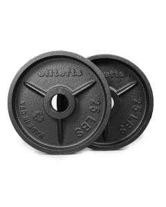 ELITEFTS™ 25LB DEEP DISH OLYMPIC PLATE - BLK