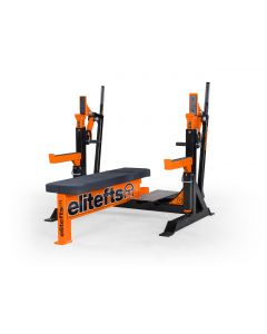 elitefts™ Signature Competition Olympic Bench with Safeties, Foot Lever, and Logo Panels