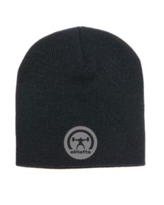 elitefts Crescent Patch Knit Beanie Grey