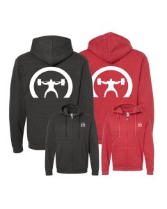 elitefts™ Crescent Only White Full Zip Hoodie 