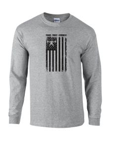 elitefts™ Focus Trust Strength Flag Black Long Sleeve T-Shirt