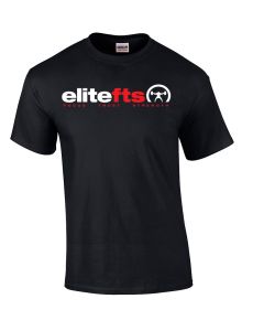 picture of elitefts Tagline Red and White T-Shirt Black