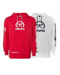 two sweat shirts with the brand decals