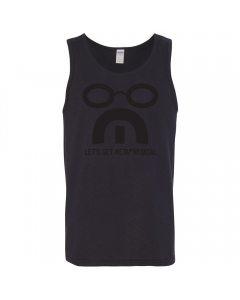 a black tank top with a JM decal on the chest