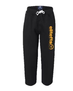 elitefts Tagline Gold Open Bottom Sweatpants black