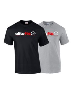 picture of elitefts Tagline Red and White T-Shirt Black