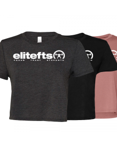 elitefts Tagline White Women's Flowy Cropped Tee