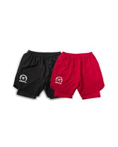 ATHLETIC RUN SHORTS RED AND BLACK 