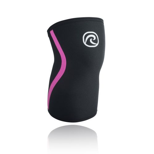 Rehband 105434 Rx 7mm Knee Support - Black with Pink Stripes