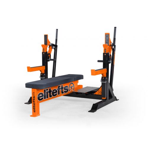 elitefts™ Signature Competition Olympic Bench with Safeties, Foot Lever, and Logo Panels