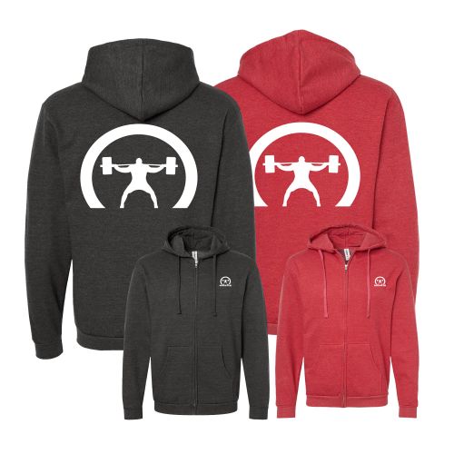 elitefts™ Crescent Only White Full Zip Hoodie 