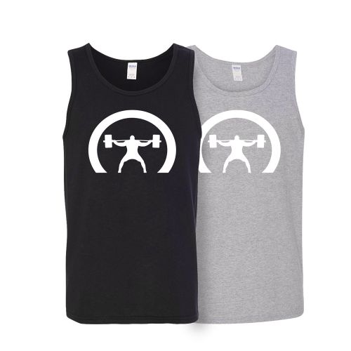picture showing two tank tops with the Crescent EliteFTS decal, one black and one gray