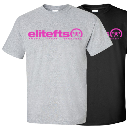 picture of elitefts™ Tagline Pink T-Shirt