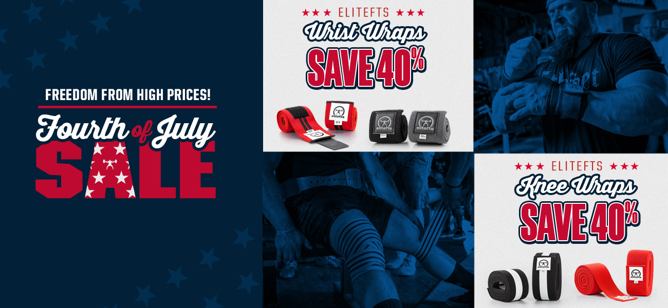save 40% on elitefts wrist and knee wraps