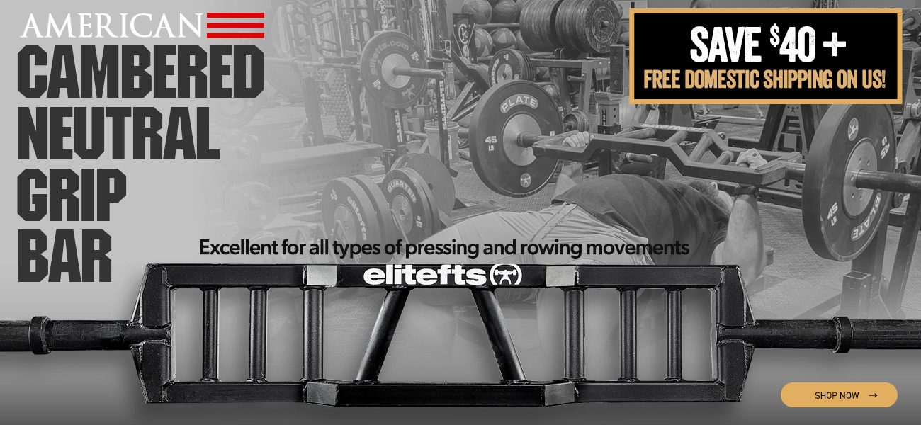 save $40 on the elitefts cambered neutral grip bar