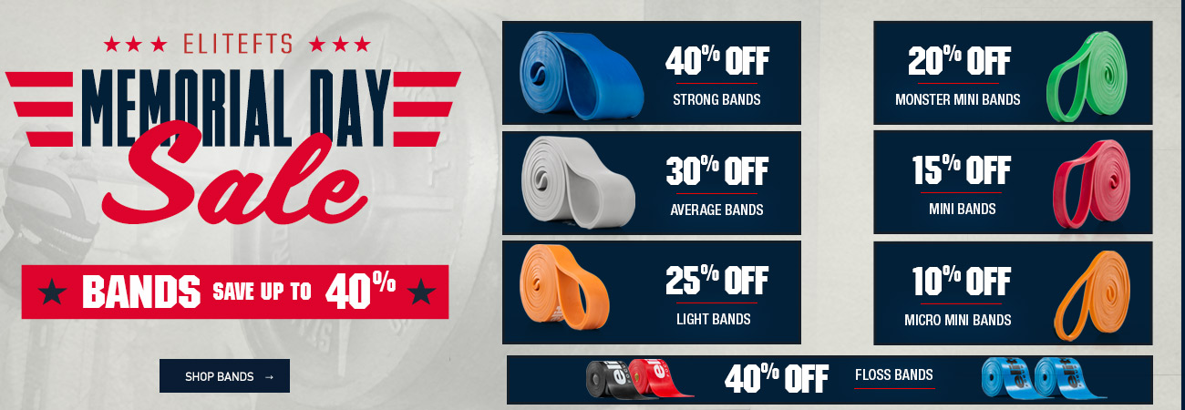 save up  to 40% on elitefts bands
