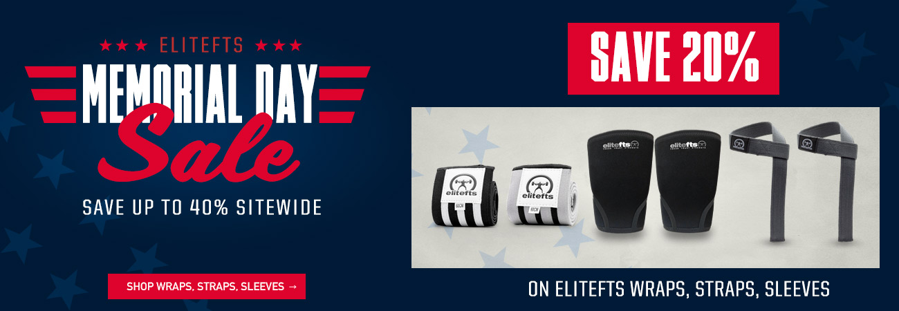 save 20% on elitefts wraps, straps, sleeves
