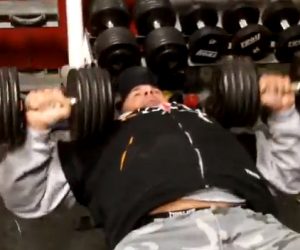 Dumbbell Bench Press - 2 half reps + a full rep w/ rotation
