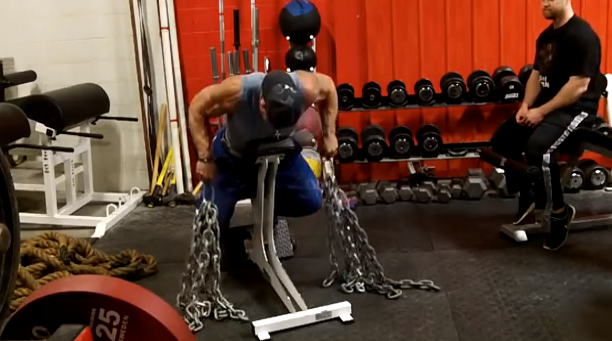 Prone Rows with Grenades and Chains