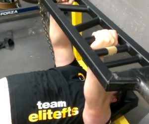 WATCH: Swiss Press Bar Triceps Extension w/ Chains