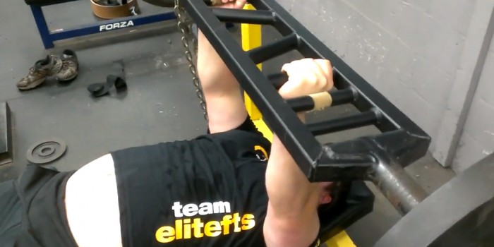 WATCH: Swiss Press Bar Triceps Extension w/ Chains