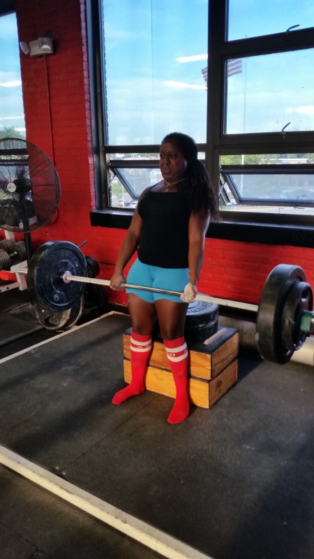 Laurie locking out the Koklyaev Deadlift, Top Secret Deadlift Assistance Exercise