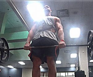 SSB Wide Stance Good Mornings 5x5 & Straight Leg Deadlift Reps w/ 405lbs (Video)