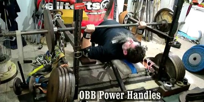 Video of Clint Darden Chaos Benching with the OBB Power Handles