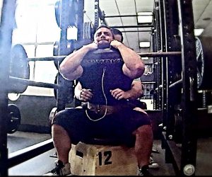 Max Effort SSB Front Box Squats up to 380lbs & Straight Leg Deficit Deadlifts Wk3 (Video)