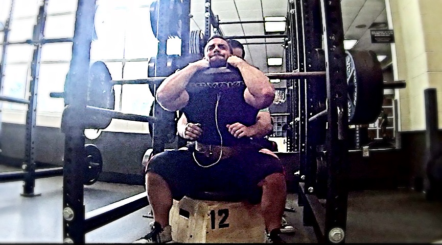 Max Effort SSB Front Box Squats up to 380lbs & Straight Leg Deficit Deadlifts Wk3 (Video)