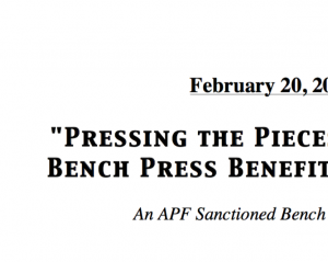 "Pressing The Pieces Together" Bench Press Benifit For Autism 