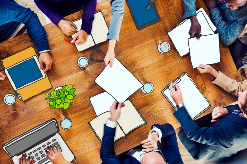 Diverse Business People Working in a Conference