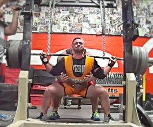 Rough Day Squatting / Squats into Chains up to 690lbs (Video)