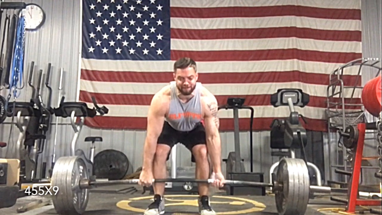 5/3/1 Deadlifts: 455x9 & 800lb Super Yoke Walk (Video)