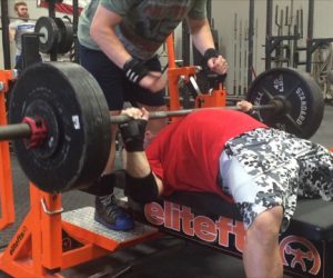 Hypertrophy: Wk3 Day4 - bench press getting worked on in the shop