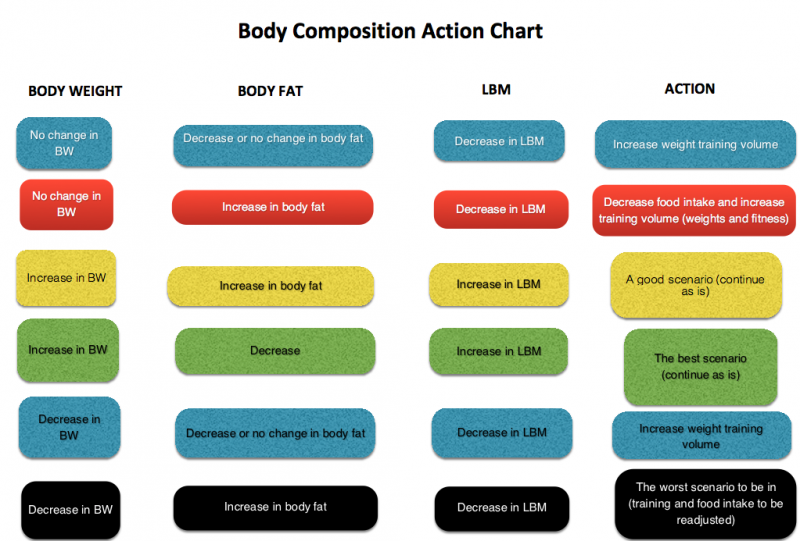 body composition action chart