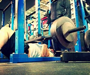 Trying to be Strong Like Hodor: Heavy Floor Press w/ Log Bar