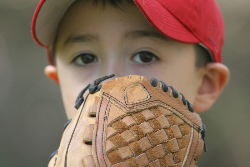 Close up of young pitcher on the mound