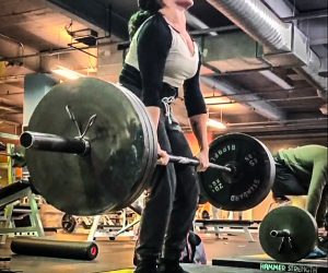 Hot Bicep Girl Deadlifts BIG!