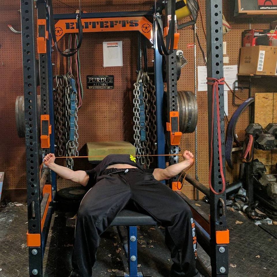 Band Pull Apart In Bench Press Position
