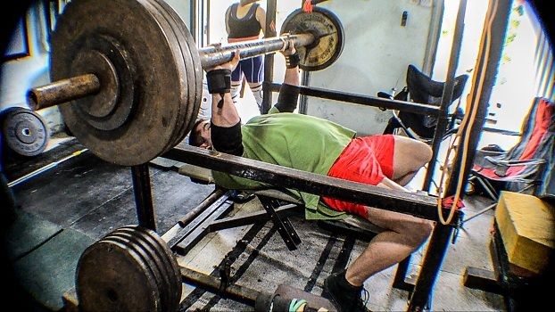 benching with a fat bar