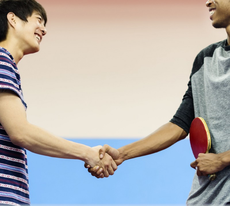 63758498 - table tennis  friends sport concept