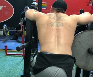 Bodybuilding - Shoulder, on floor OH press