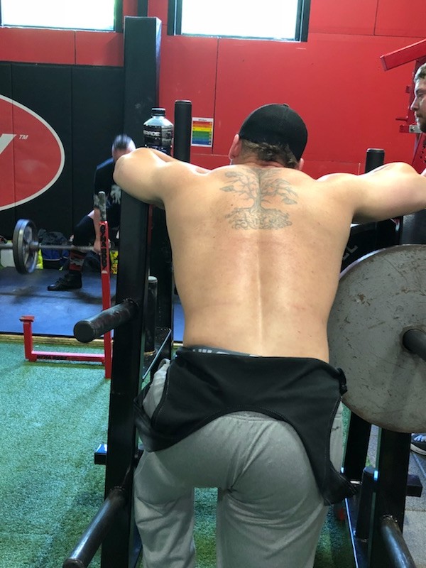 Bodybuilding - Shoulder, on floor OH press