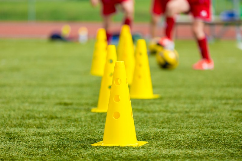 Soccer football equipment; training soccer field