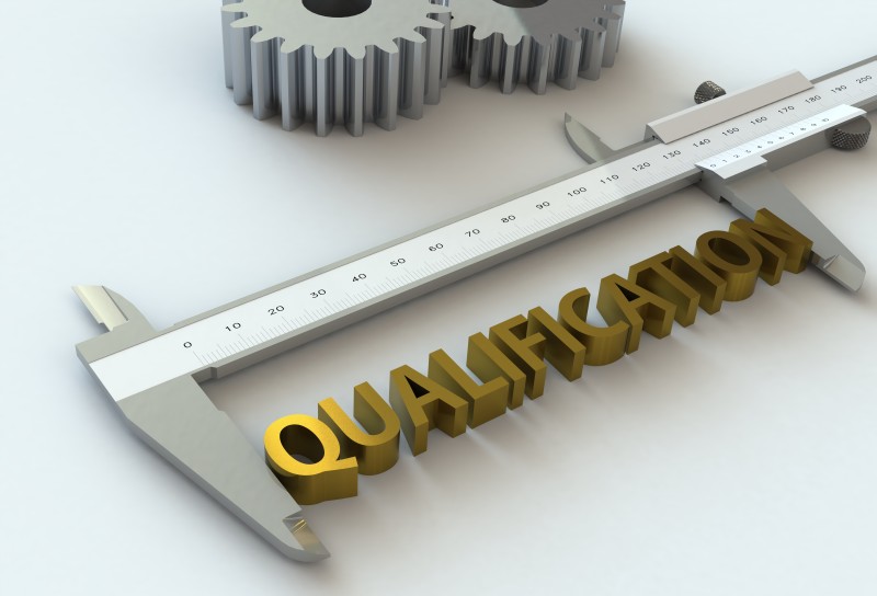 61560666 - qualification, message on vernier caliper, 3d rendering