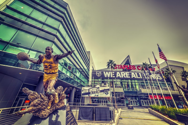 Magic Johnson statue in Staples Center