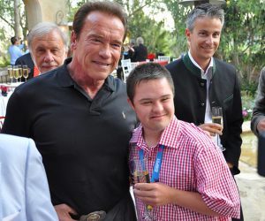 Fan Attacks Arnold Schwarzenegger with Drop-Kick